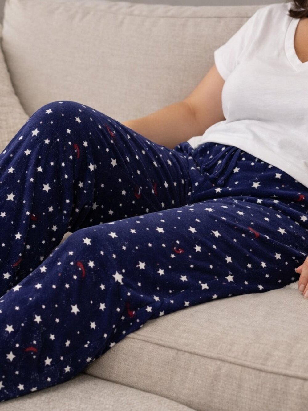 Twp pairs Tommy Hilfiger logo plush velour lounge PJ bottoms